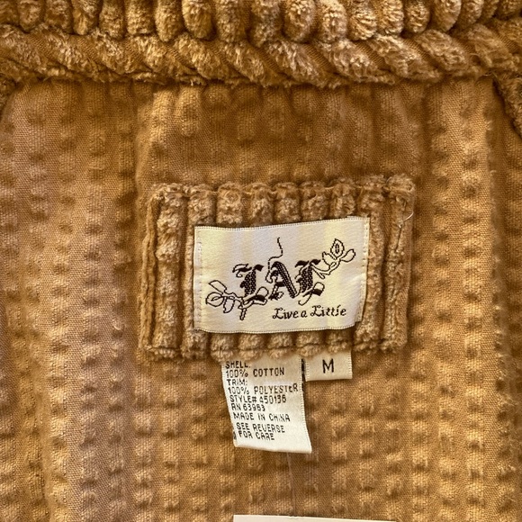 Live a Little Corduroy Cropped Jacket Brown/Tan Medium - Picture 5 of 5